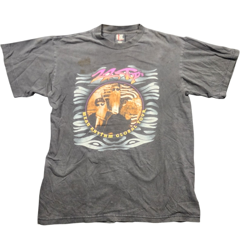 ZZTOP Sz Lg Black Mean Rhythm Global Tour 1997 TShirt By Nice Man